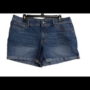 Faded Glory womens dark denim shorts size 14.